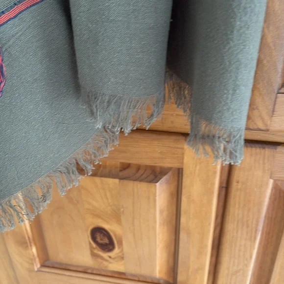 Madewell Olive, orange , navy wrap, scarf NWT - Picture 3 of 8